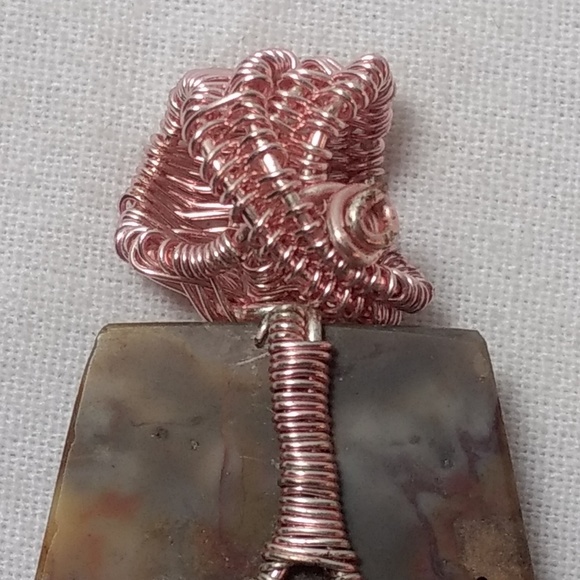 Pentagon Shaped Crazy Lace Agate Pendant - Picture 5 of 8